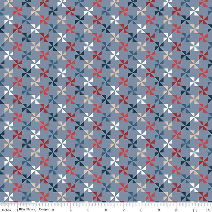 Red White and True - Pinwheels - per yard - by Dani Mogstad for Riley Blake Designs - C13183-STONE-RebsFabStash