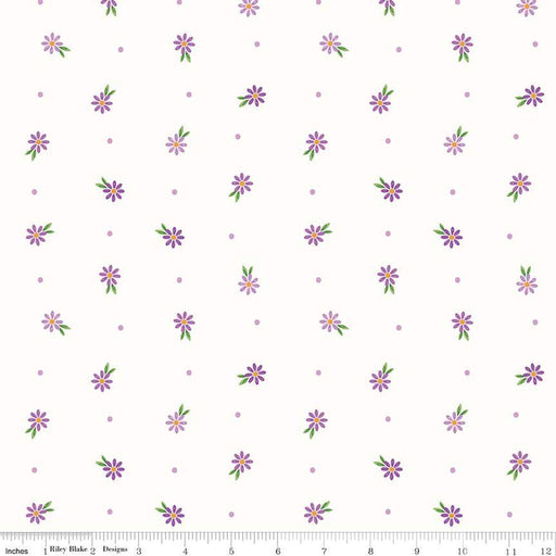 Strength in Lavender - by RBD Designers for Riley Blake Designs - Ditsy White C13224-Yardage - on the bolt-RebsFabStash