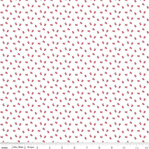 Cheerfully Red - Per Yard - By Christopher Thompson for Riley Blake Designers - Flowers - C13316-WHITE-RebsFabStash