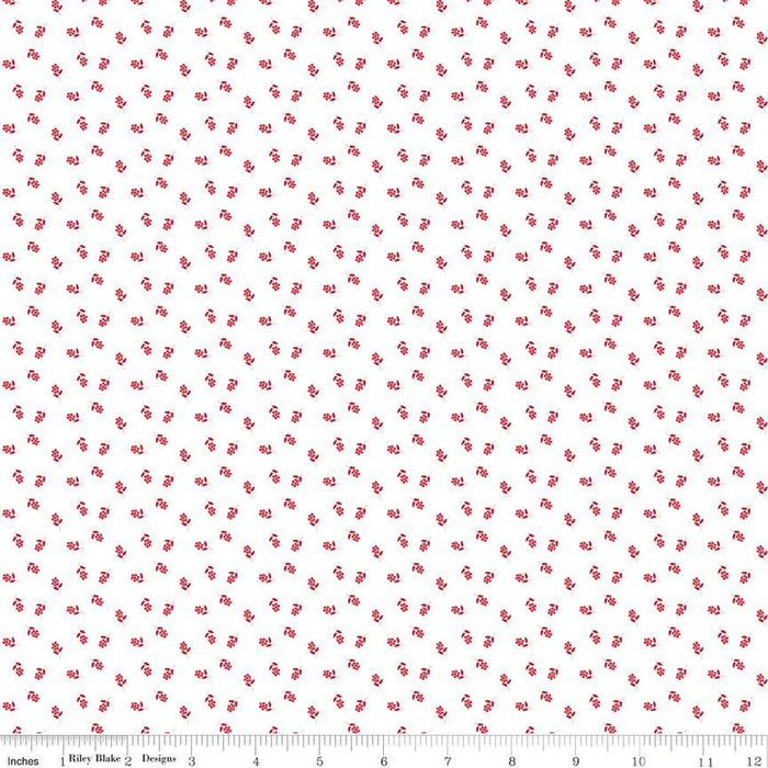 Cheerfully Red - Per Yard - By Christopher Thompson for Riley Blake Designers - Flowers - C13316-WHITE-RebsFabStash