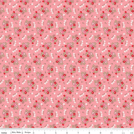 NEW! Home Town - Bills Heirloom Coral - Per Yard - by Lori Holt of Bee in My Bonnet - Riley Blake Designs - C13582-HEIRCORAL