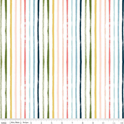 Day in the Life - per yard - by Echo Park Paper for Riley Blake Designs - Stripes - C13664 White-RebsFabStash