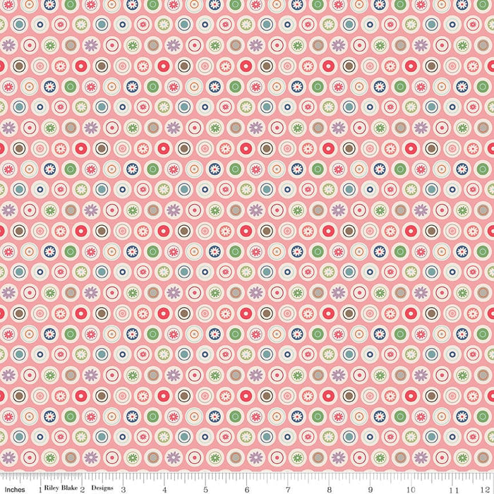 Bee Dots - Lori Holt for Riley Blake Designs - C14162 - Coral - VaLene Coral
