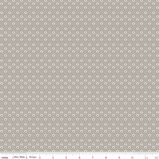 Bee Dots - Lori Holt for Riley Blake Designs - C14170 - Pewter - Fawn Pewter-Yardage - on the bolt-RebsFabStash