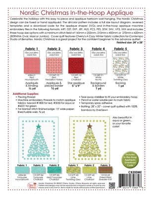 Nordic Christmas - Quilt Pattern - by Cherry Blossoms - In-the-Hoop - Cherry Guidry - Tree - Applique - CB200ME