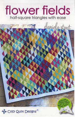 Flower Fields - Lap, Throw, Queen, King Quilt Pattern - Cozy Quilt Designs - designed by Daniela Stout - CQD01152