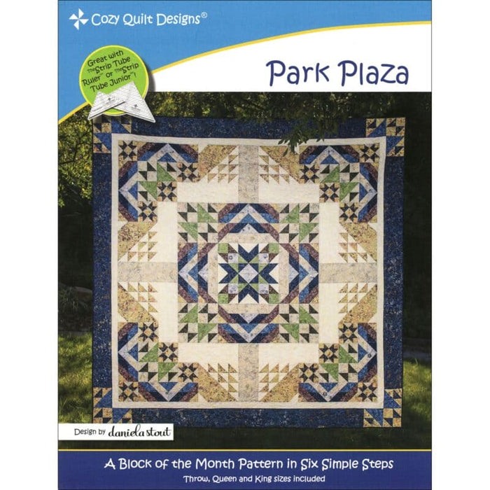 Park Plaza - Throw, Queen, King Quilt Pattern - Cozy Quilt Designs - designed by Daniela Stout - CQD01196