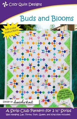 Buds and Blooms - Wall Hanging, Lap, Throw, Twin, Queen, King Quilt Pattern - Cozy Quilt Designs - designed by Daniela Stout -CQD01233
