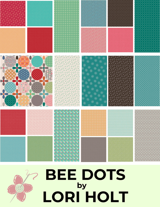 Bee Dots - Lori Holt for Riley Blake Designs - C14169 - Coral - Lillian Coral