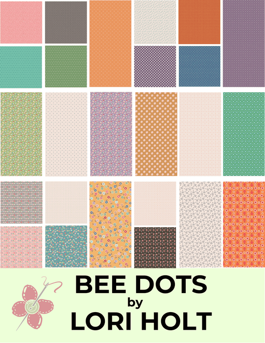 Bee Dots - Lori Holt for Riley Blake Designs - C14162 - Coral - VaLene Coral