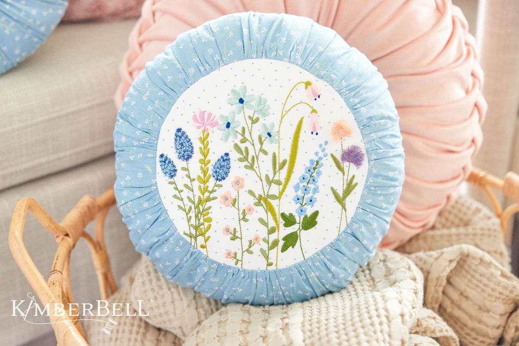 Janurary 2024 - Hello Spring- Round Pillow - Kimberbell Digital Dealer Exclusive DDE- Project for Machine Embroidery