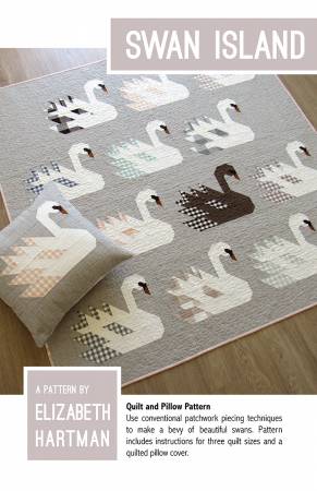 Swan Island - Quilt PATTERN - by Elizabeth Hartman - multiple quilt sizes + pillow - EH-042-Patterns-RebsFabStash