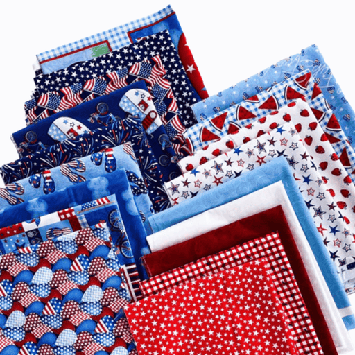 160 2.5 Quilting Fabric SQUARES Patriotic Red White and Blue !20 DIFF-8  EA#1