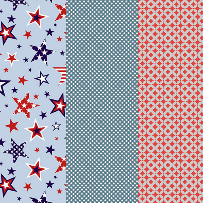 3-Yard Quilt KIT - Donna Robertson - 3 Coordinating prints - Fourth of July