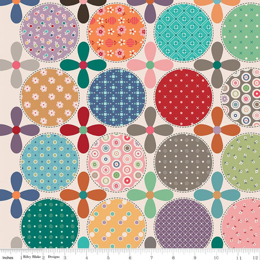 Bee Dots - Home Decorator Fabric - Daisy Dots - per yard - Lori Holt for Riley Blake designs - 57/58" wide - HD14184 - Multi