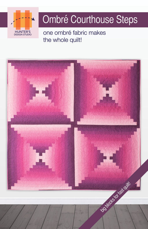 Ombre Courthouse Steps - Quilt pattern - ombre fabrics - block quilt - Hunter's Design Studio - Designed by Sam Hunter-Patterns-RebsFabStash