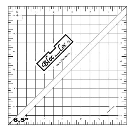 Half-Square Triangle 6.5" Ruler - Bloc Loc - HST65-RebsFabStash