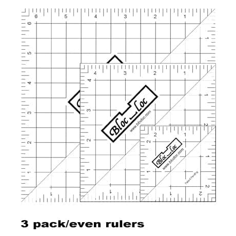 Half-Square Triangle Ruler Set #2 - 2.5", 4.5", 6.5" - Bloc Loc - HSTS2-RebsFabStash