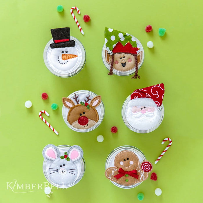 Kimberbell Holiday Jar Toppers & Gift Tags - Machine Embroidery CD - KD5128