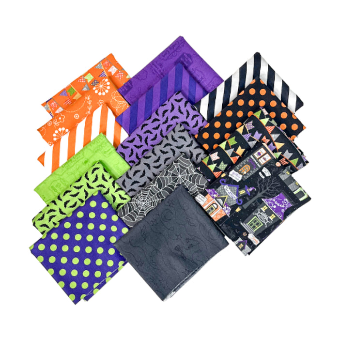 Hometown Halloween - PROMO Fat Quarter Bundle - (16) 18" x 21" pieces - by Kim Christopherson of Kimberbell for Maywood Studio