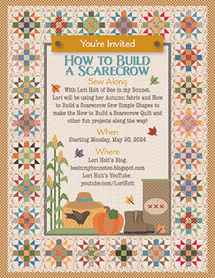 SHIPPING NOW! - Lori Holt HOW TO BUILD A SCARECROW Sew Simple Shapes - Applique Templates - Lori Holt - AUTUMN fabric collection - Riley Blake
