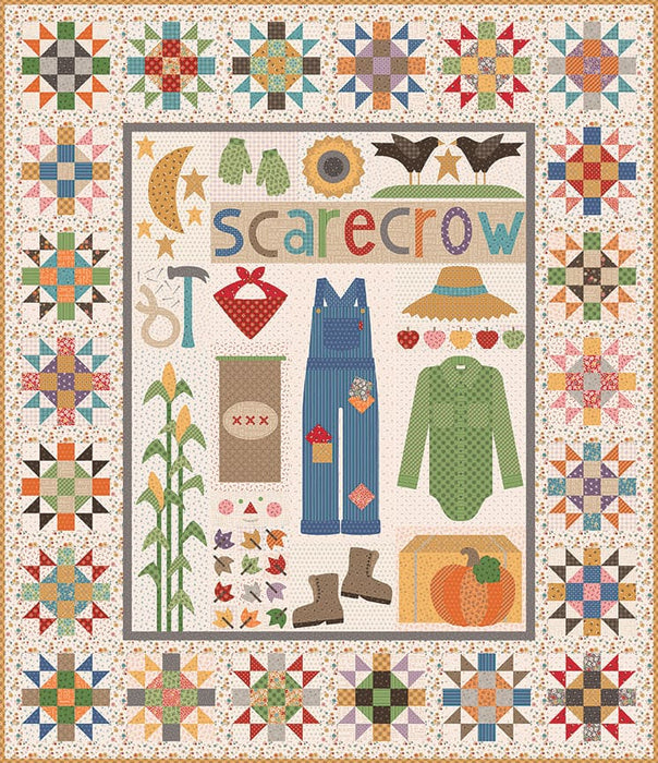SHIPPING NOW! - Lori Holt HOW TO BUILD A SCARECROW Sew Simple Shapes - Applique Templates - Lori Holt - AUTUMN fabric collection - Riley Blake