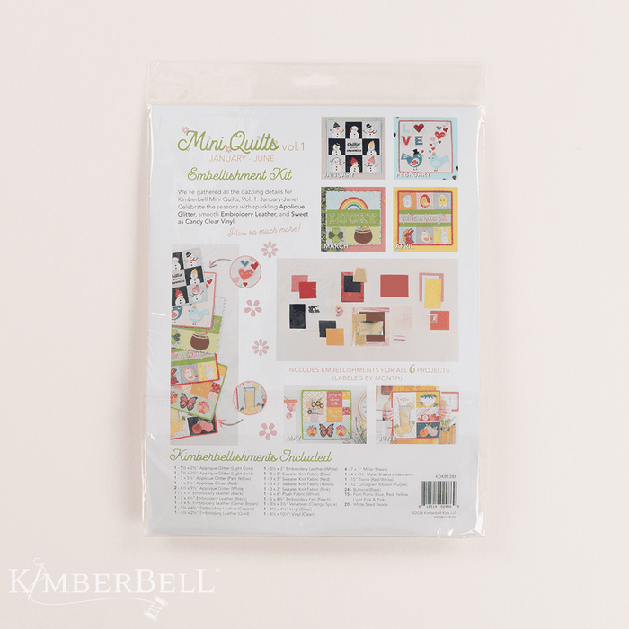 Kimberbell Mini Quilts, Vol. 1: January-June Embellishment Kit - KDKB-1286-RebsFabStash