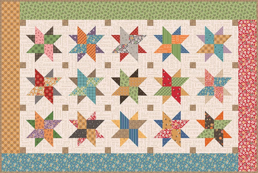 Lori Holt THE QUILTED SCARECROW Quilt KIT - Lori Holt - AUTUMN fabrics - Riley Blake - Quilt Top Fabric Kit