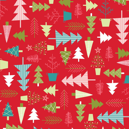 Cup of Cheer - Christmas Tree Farm - Per Yard - by Kim Christopherson of Kimberbell - Maywood - Winter, Cheer - Red - MAS10204-R-Yardage - on the bolt-RebsFabStash