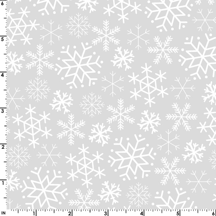 Cup of Cheer - Snowflakes - Per Yard - by Kim Christopherson of Kimberbell - Maywood - Winter, Snowflake - Grey- MAS10205-K