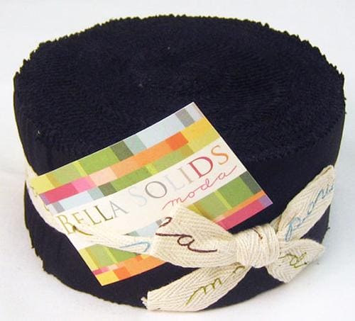 Bella Solids - Jelly Roll - Moda - (40) 2.5" Strips - black solid - 9900JR 99 - Buy the Bolt and Save!-Layer Cakes/Jelly Rolls-RebsFabStash
