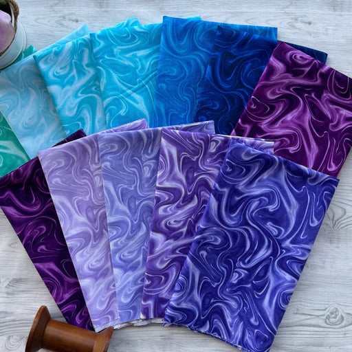 NEW! - Marbleized Wind - PROMO Half Yard Bundle - (12) 18" X 43" pieces - by Kanvas Studio for Benartex-Fat Quarters/F8s/Bundles-RebsFabStash