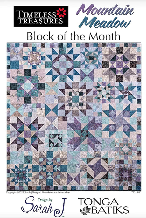 NEW! - Mountain Meadow Quilt KIT - Designed by Sarah J Designs - featuring Tonga Batiks - Timeless Treasures - size: 77" X85" 