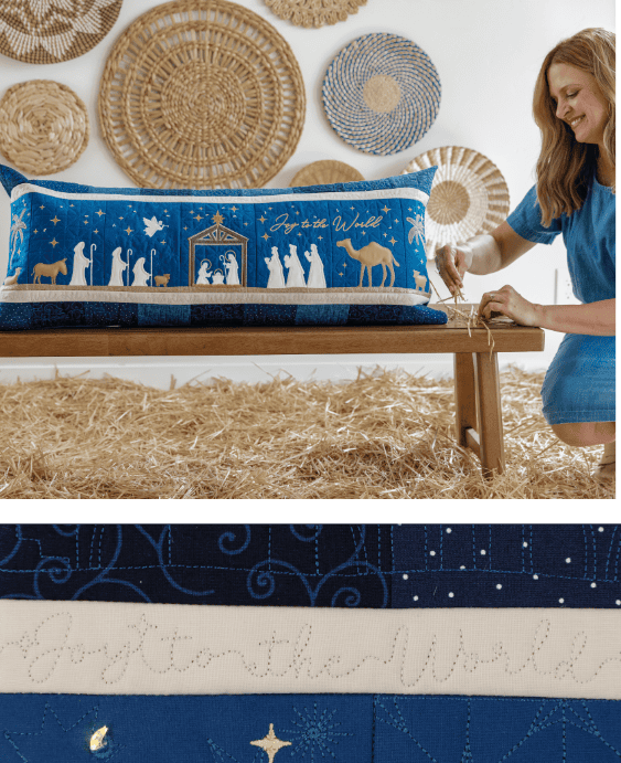 Nativity Bench Pillow Quilt Kit - FABRIC ONLY - by Kimberbell for Maywood Studio
