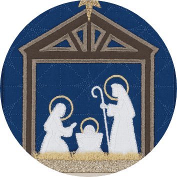Nativity Bench Pillow PATTERN ONLY - by Kimberbell - Machine Embroidery
