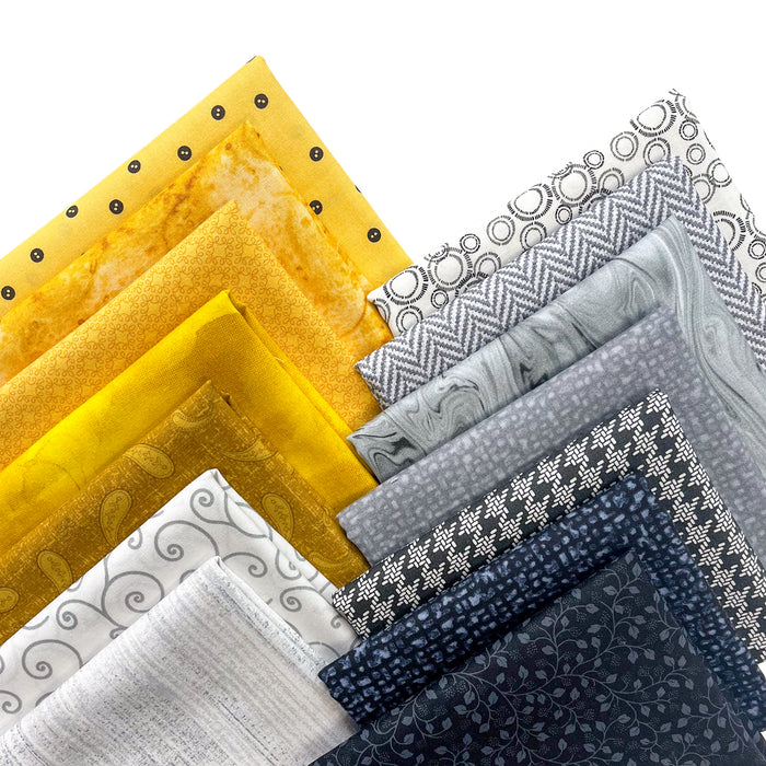 Black and Gold Tonal, Blender Bundle PROMO Fat Quarter Bundle (14