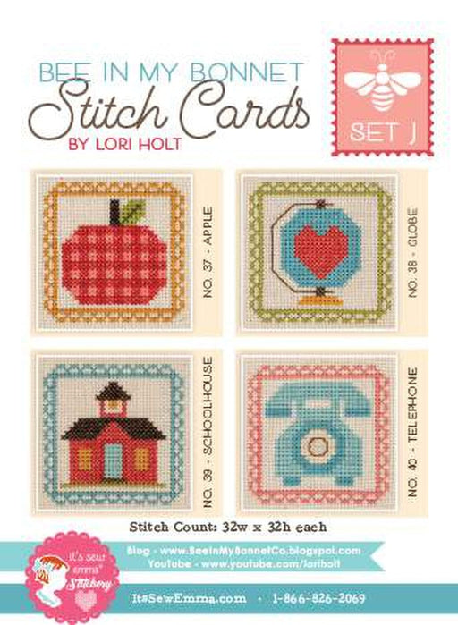 Bee In My Bonnet Stitch Cards - Set J - Cross Stitch - Pattern - It's Sew Emma - ISE-454-RebsFabStash
