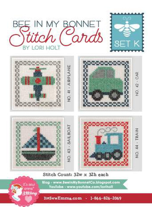 Bee In My Bonnet Stitch Cards - Set K - Cross Stitch - Pattern - It's Sew Emma - ISE-457-Patterns-RebsFabStash