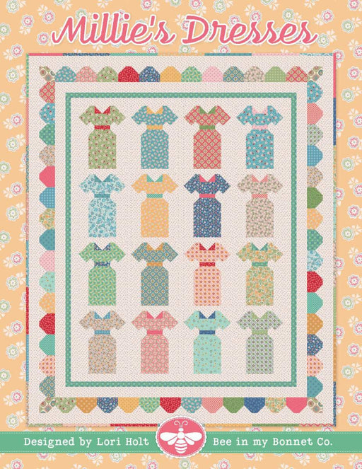 Millie's Dresses Quilt PATTERN - uses Mercantile by Lori Holt of Bee in my Bonnet - for Riley Blake Designs-Patterns-RebsFabStash