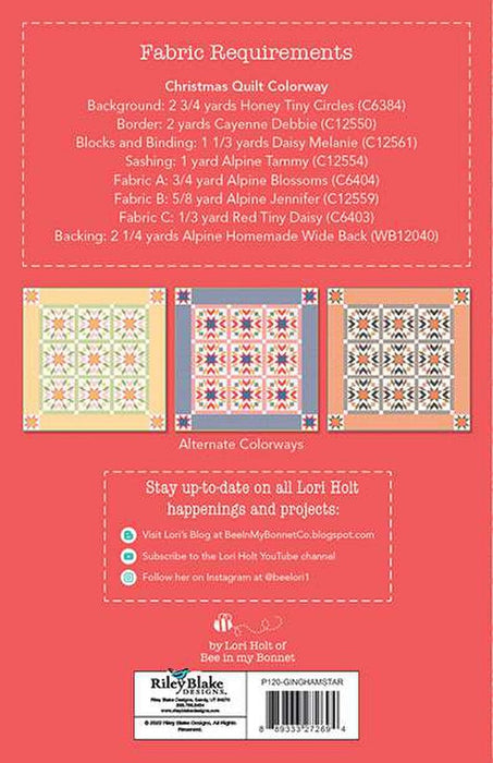 Gingham Star - Quilt PATTERN - Lori Holt for Riley Blake Designs - P120-GINGHAMSTAR