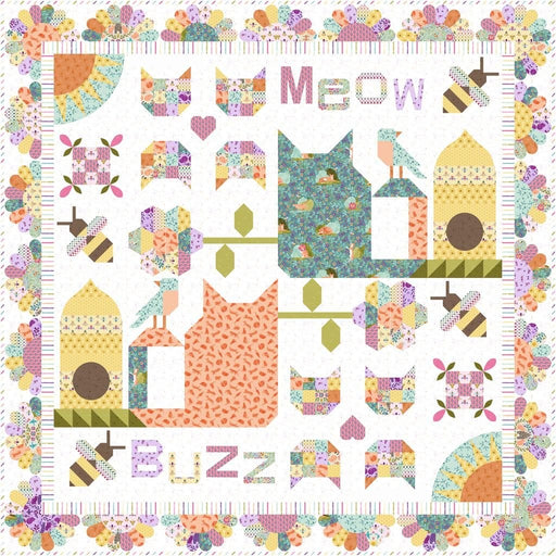 Bloom Where Mew Are Planted Quilt Kit - BOM - Sew Along starts January 2024! SUBSCRIBE NOW! By PammieJane - Curious Garden Fabric - Dear Stella-Quilt Kits & PODS-RebsFabStash