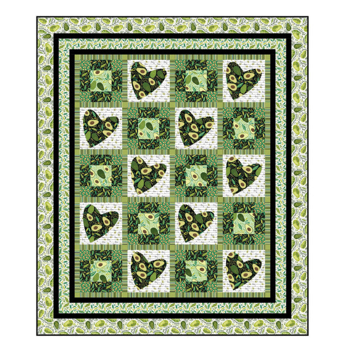 New! Love Patch Quilt - Quilt PATTERN - Uses Avocado Love by Northcott - by Ladeebug Design - finished size 51" x 60"-Patterns-RebsFabStash
