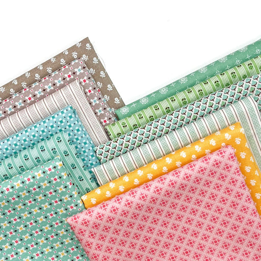 Lori Holt PRIM (Pastels) - PROMO Fat Quarter bundle (12) 18" x 21" pieces - Riley Blake Designs-Fat Quarters/F8s/Bundles-RebsFabStash