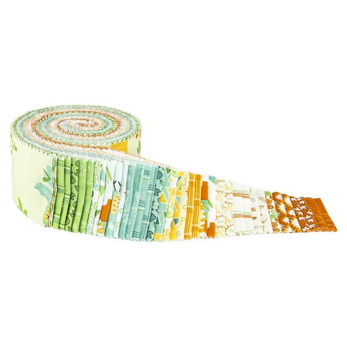 Eat Your Veggies - Jelly Roll - (40) 2.5" Strips - Rolie Polie - Sandy Gervais - Riley Blake Designs - Dinosaurs - RP-11110-40