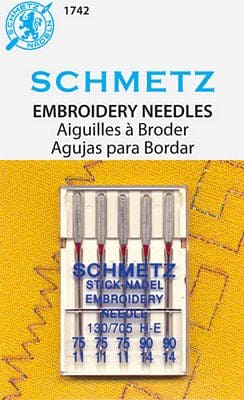 Schmetz - Universal Machine Embroidery Needles - Assortment 5 pack 75/90 - S-1742-RebsFabStash