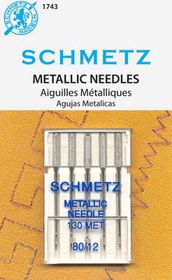Schmetz - Universal Metallic Sewing Machine Needles - Size 80/12 - 5 pack - S-1743-RebsFabStash