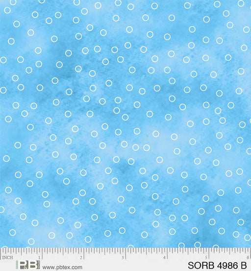Sorbet - per yard - Basics from P&B Textiles - pastel tonals - 4986B - bubbles or circles on light blue-Yardage - on the bolt-RebsFabStash