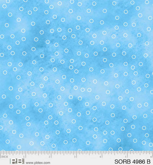 Sorbet - per yard - Basics from P&B Textiles - pastel tonals - 4986B - bubbles or circles on light blue-Yardage - on the bolt-RebsFabStash