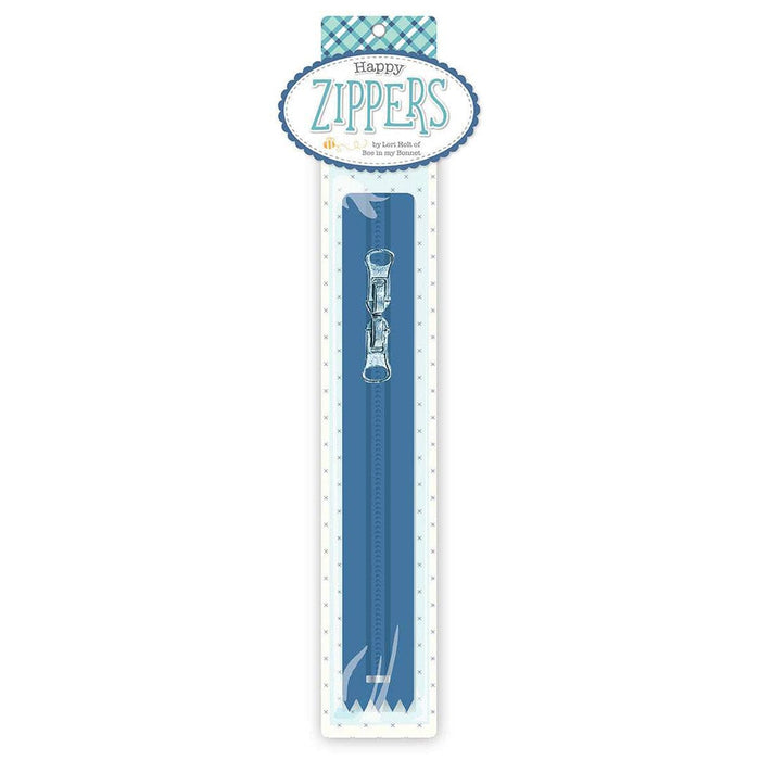 New! Happy Zippers - 16" Gray - by Lori Holt of Bee in my Bonnet for Riley Blake Designs - ST-30019