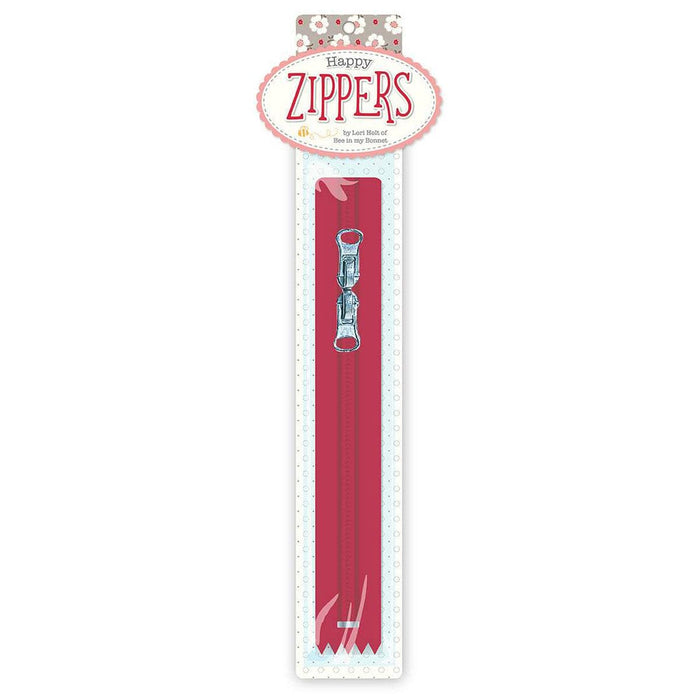 New! Happy Zippers - 16" Coral - by Lori Holt of Bee in my Bonnet for Riley Blake Designs - ST-30017